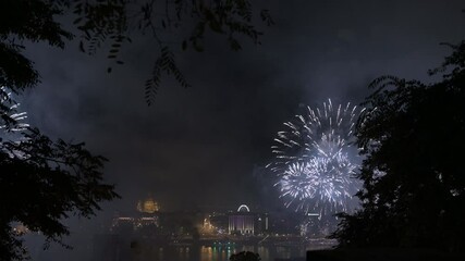 Fireworks in Budapest on St. Stephen's day.