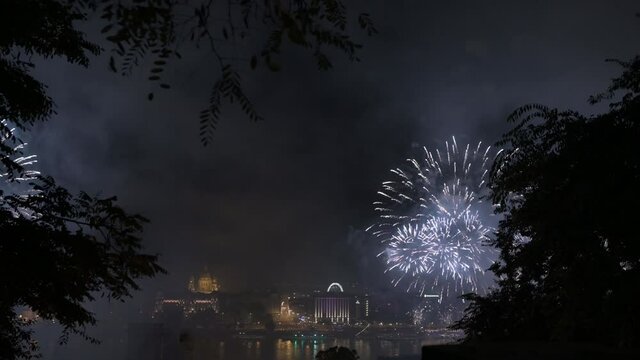 Fireworks in Budapest on St. Stephen's day.