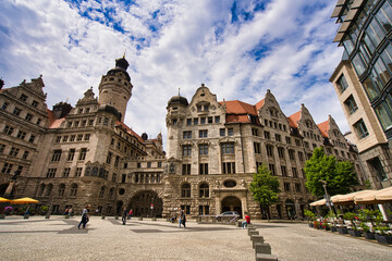Fototapeta na wymiar Fotografie von einem alten, historischem Gebäude in Leipzig in Deutschland.