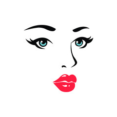 Obraz premium woman face abstract vector illustration template