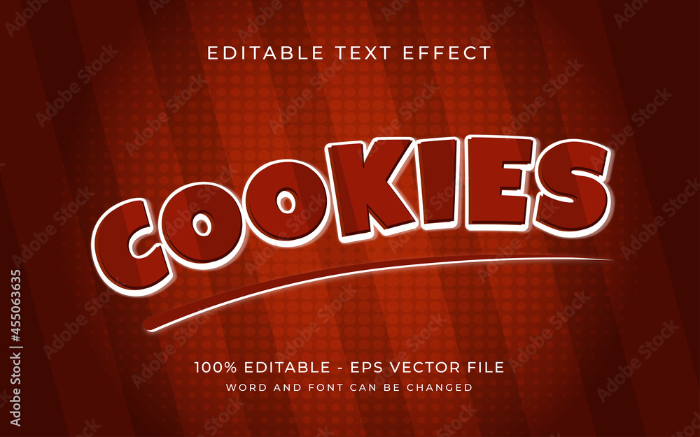 Poster cookies style text effect style editable text effect