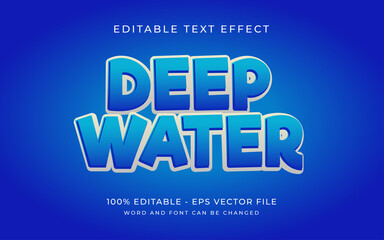 deep blue water style text effect style editable text effect