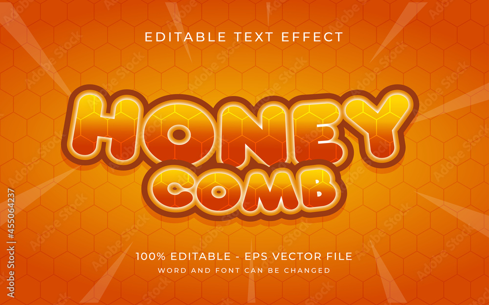 Poster honey comb text effect style editable text effect