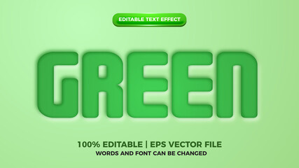green cutout text style effect editable