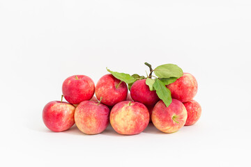 red apples isolated on white, many red apples on a white background