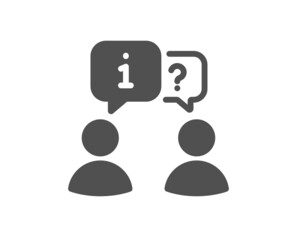 Interview icon. Job information sign. Business meeting symbol. Classic flat style. Quality design element. Simple interview icon. Vector