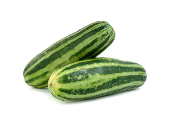 Cucumber or Cucumis melo with water drop isolated on white background