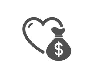 Donation icon. Money charity sign. Health insurance symbol. Classic flat style. Quality design element. Simple donation icon. Vector