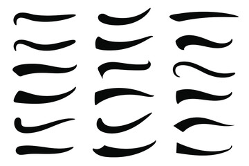 Swash and swooshes tails design template. Underlines lettering lines.