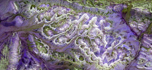 where the forest is born, abstract photography of the deserts of Africa from the air. aerial view...