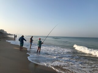 fishing on the beach