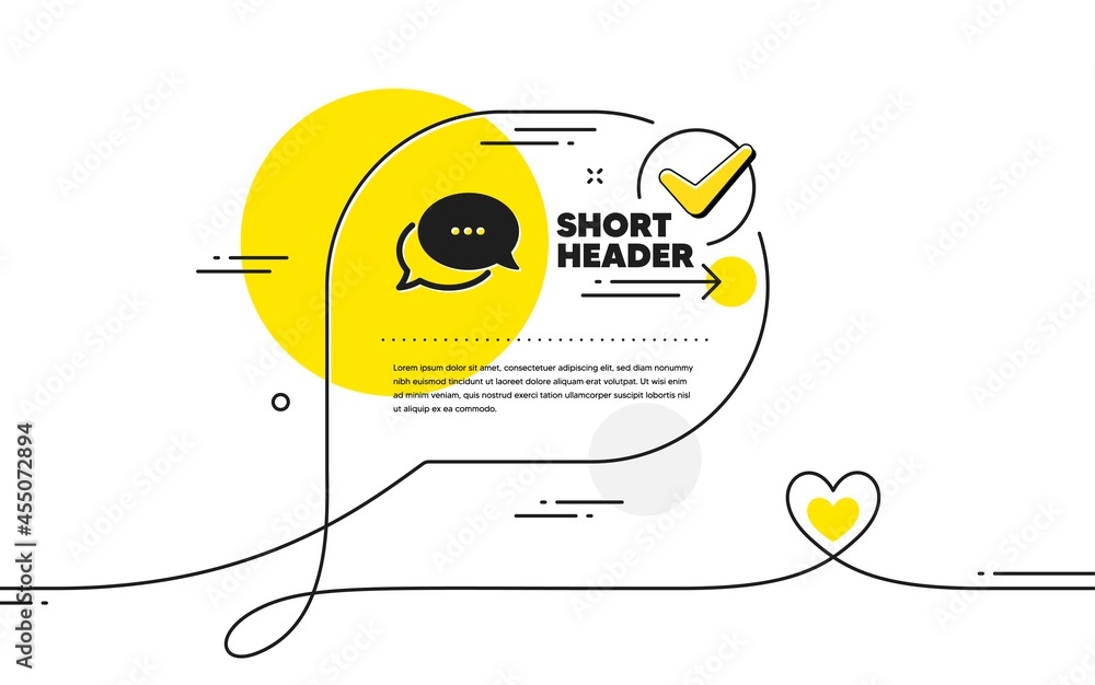 Poster dots message icon. continuous line check mark chat bubble. chat comment sign. speech bubble symbol. 