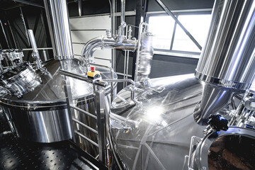 Craft beer brewing equipment in privat brewery