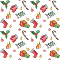 seamless pattern with christmas elements