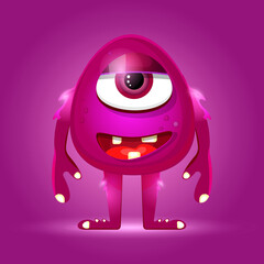 Angry cartoon monster 3D