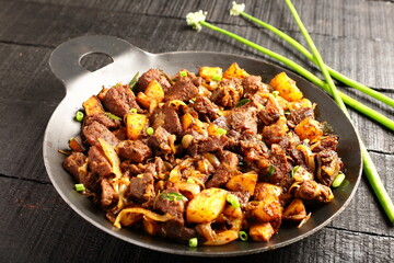 Homemade delicious Indian beef meat fry, 