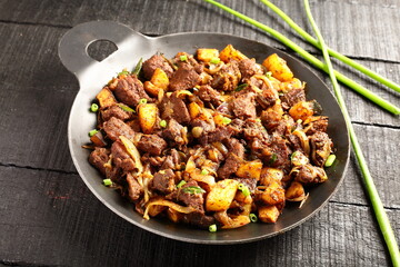 Indian mutton roast, fry with exotic spices.