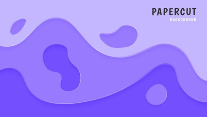 Abstract Dynamic Violet Liquid Papercut Style Design Background. Can Be Used As Banner, Motion, Web Or Poster