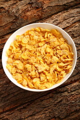 Delicious and healthy vegan diet breakfast bowl- organic cornflakes.