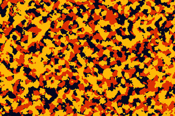 Blue, orange, yellow camouflage pattern background