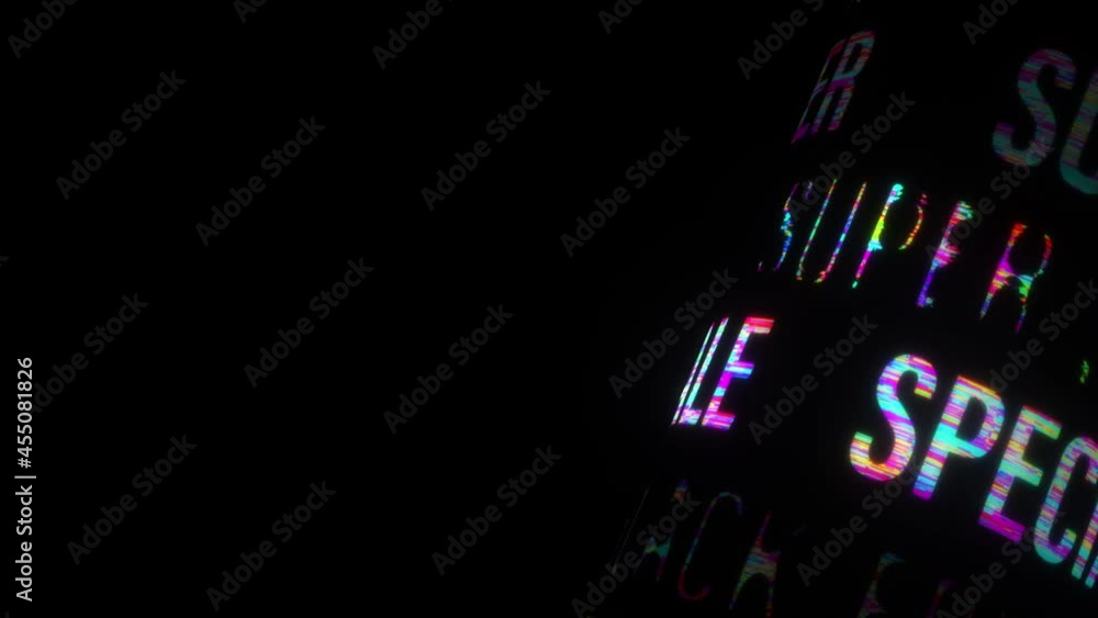 Poster special offer black friday super sale colorful glitch text effect 3d tube rotation animation loop wi