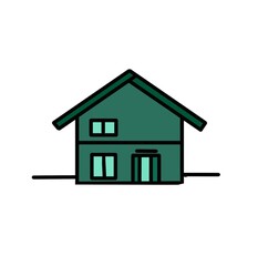 house on a white background icon style 
