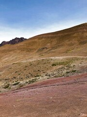 [Peru] Colorful trail in Vinicunca mountain (Rainbow mountain)