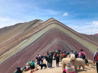[Peru] Colorful mountain scenery from the summit of Vinicunca mountain (Rainbow mountain)