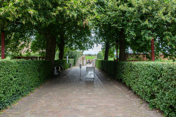 Fototapeta na wymiar Walking Path At The Muiderslot Castle At Muiden The Netherlands 31-8-2021