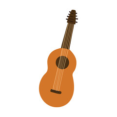 Obraz premium Musical instrument Spanish guitar, balalaika. Vector illustration, hand-drawn flat style 
