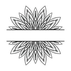 Ornament template for cover, tattoo, book, banner, background. Vector graphic eps 10. Flower outline for title.