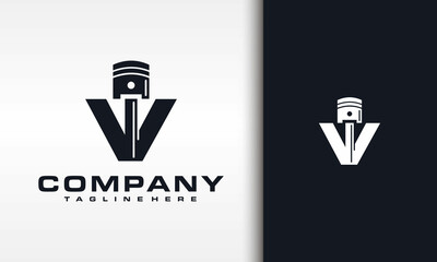 letter V piston logo