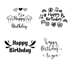 lettering and calligraphy modern - Happy Birthday to you. Sticker, stamp, logo - hand made
