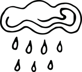 Rain. Hand drawn vector image