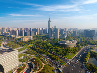 Aerial photography Changzhou architectural landscape skyline