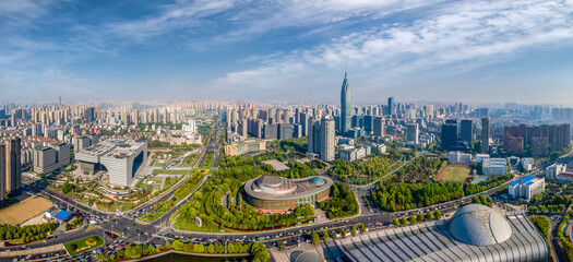 Aerial photography Changzhou architectural landscape skyline © zhouyilu