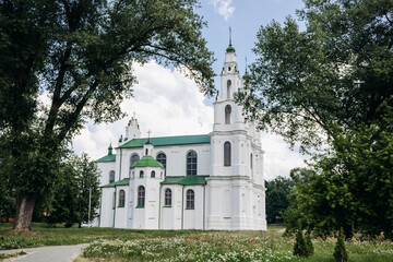 Naklejka premium St. Sophia Orthodox Cathedral in Polotsk on a sunny summer day, Belarus. Historical monument.