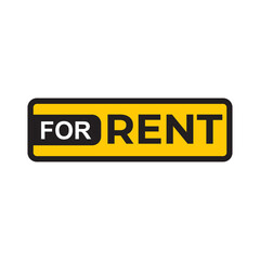 For Rent plank sign logo design