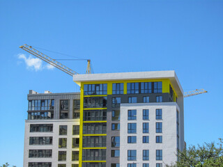 Construction of a residential building in the city in September