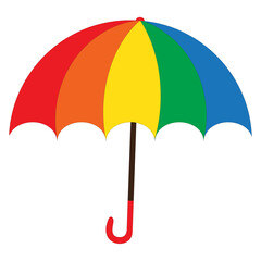 Rainbow umbrella, Rainbow color rain umbrella