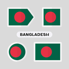Set of 4 symbols with the flag of Bangladesh.