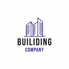monoline building Logo emblem Icon. apartment Vector Modern Symbol. design architecture for Company and business