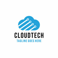 cloud technology Logo vector. digital network symbol icon. premium app emblem for Company and business