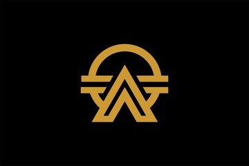 Triangle logo element icon design, circle shape design, outline logo design for business company.