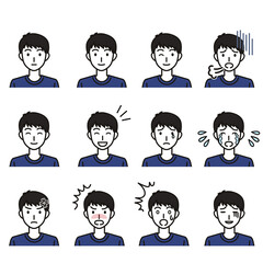 小学生の男の子の色々な表情