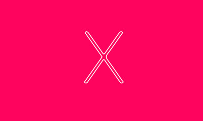 X is a attractive vector with a simple design and pink background.