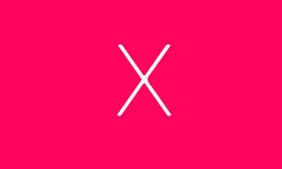 X is a simple vector with pink background.