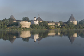Fototapeta premium Ancient Old Ladoga fortress in the early June morning. Leningrad region, Russia