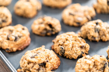 Chewy oatmeal raisin cookies