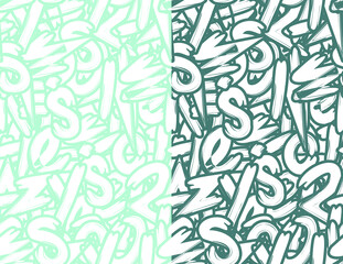 Vector graffiti seamless pattern. Seamless pattern with letters. Seamless pattern for wallpaper and textile.
